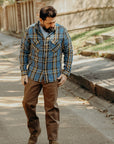 Heavy Flannel Shirt - Blue and Gold