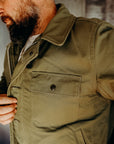 Military Serge A2 Deck Jacket - Olive