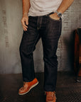 14oz 666 Broken Twill Selvedge Denim Slim Straight Cut Jeans - Indigo
