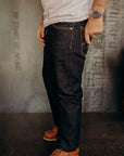 14oz 666 Broken Twill Selvedge Denim Slim Straight Cut Jeans - Indigo