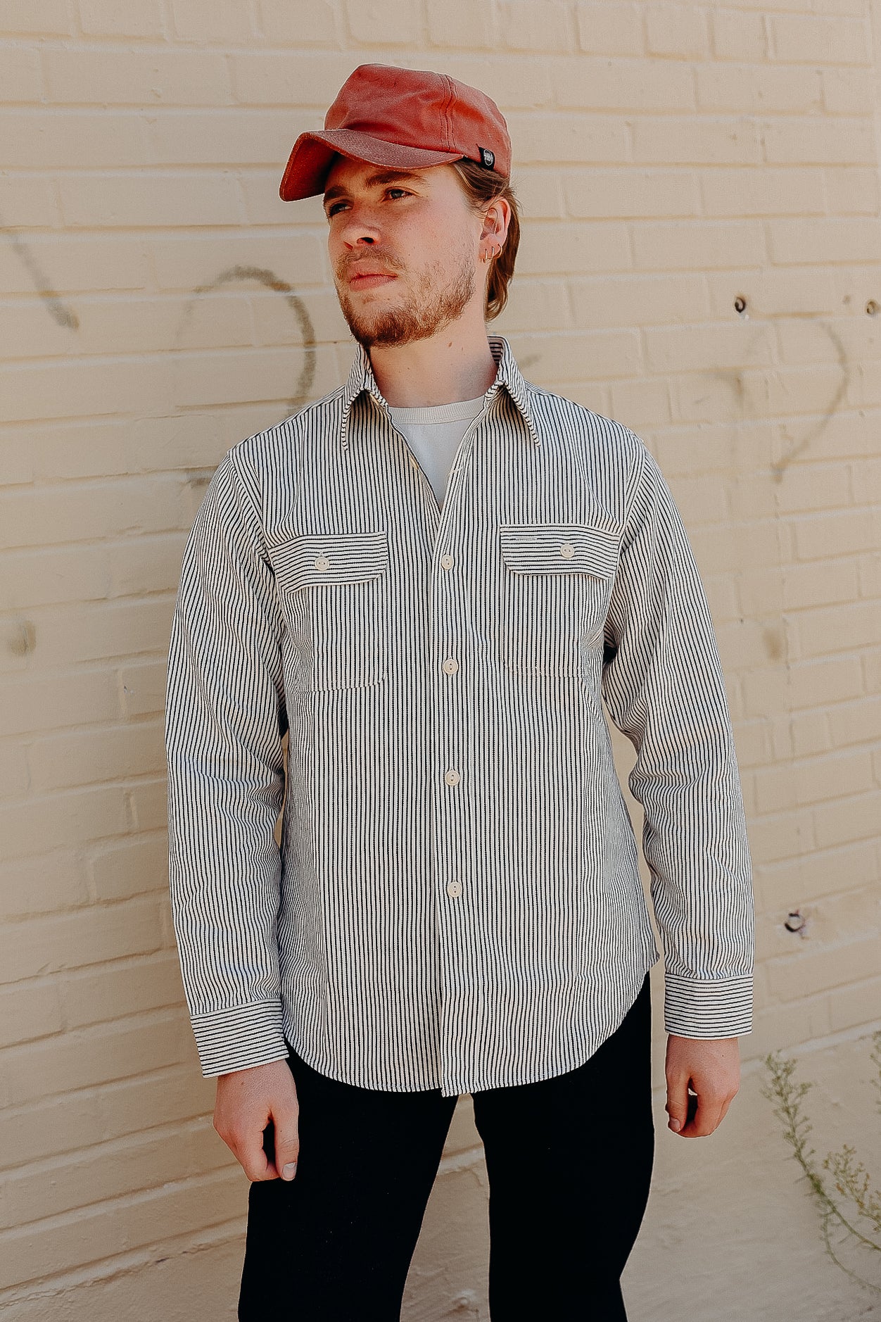 Long Sleeve Work Shirt- Hickory Stripe (SC27853) – Iron Shop Long Sleeve Work Shirt- Hickory Stripe (SC27853) – Iron Shop