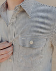 Long Sleeve Work Shirt- Hickory Stripe (SC27853)