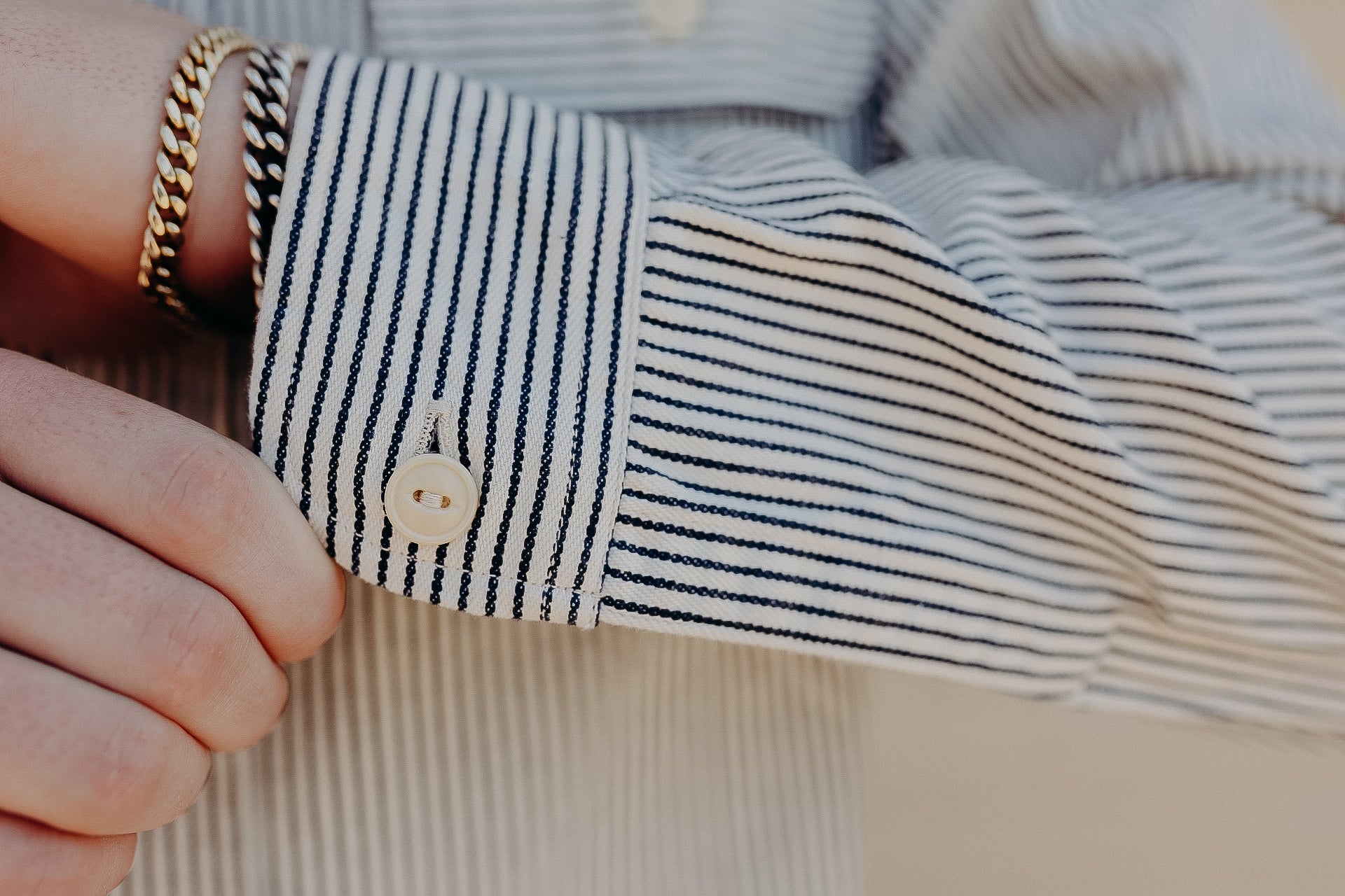 Long Sleeve Work Shirt- Hickory Stripe (SC27853)