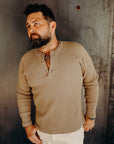 Big Waffle Thermal Henley- Beige