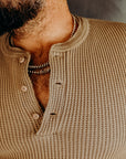 Big Waffle Thermal Henley- Beige