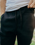 14oz Ultra Heavyweight Loopwheel Cotton Sweat Pants - Black