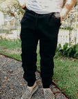 14oz Ultra Heavyweight Loopwheel Cotton Sweat Pants - Black