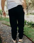 14oz Ultra Heavyweight Loopwheel Cotton Sweat Pants - Black