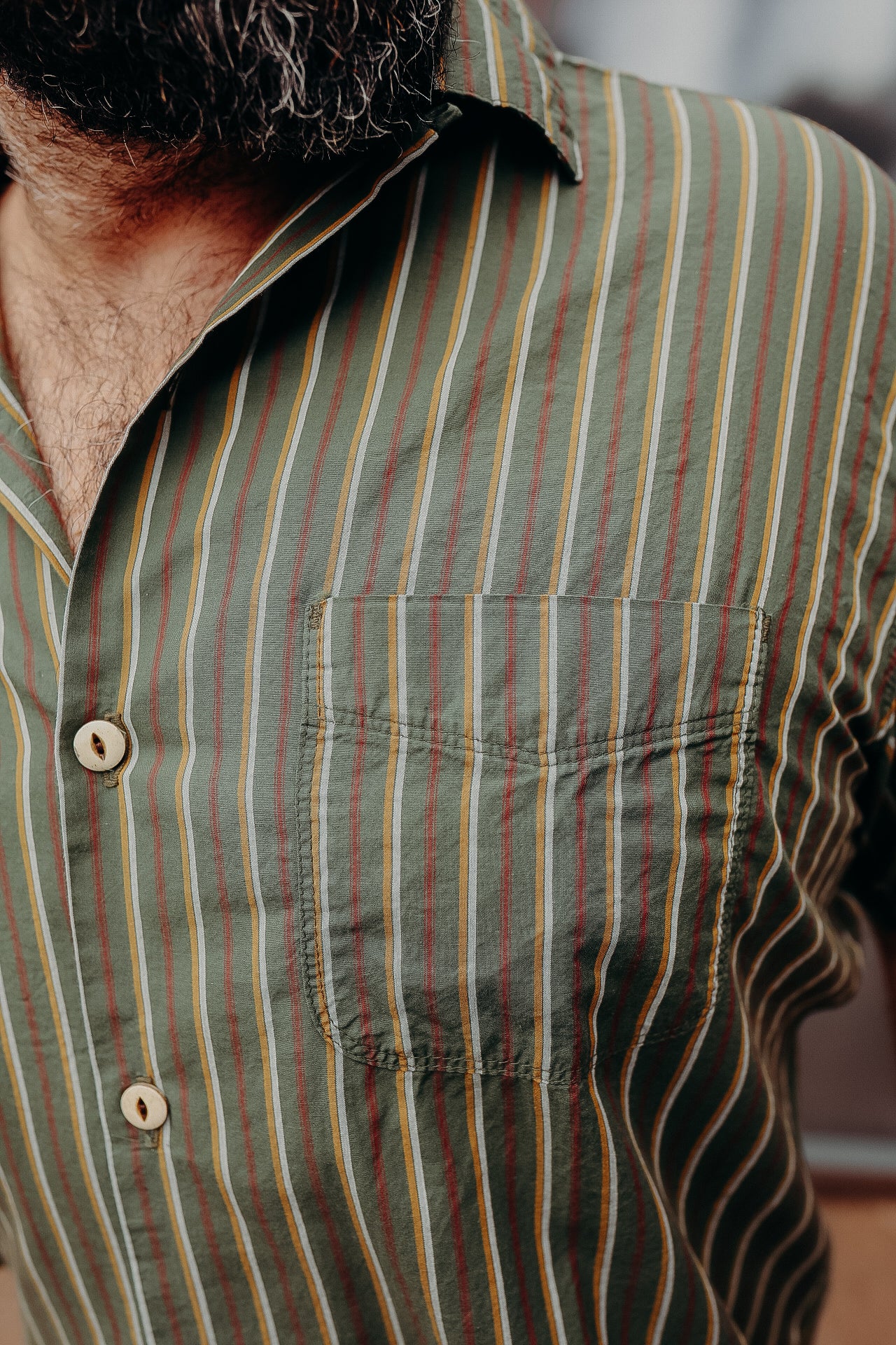 Hawaiian- Olive Stripe