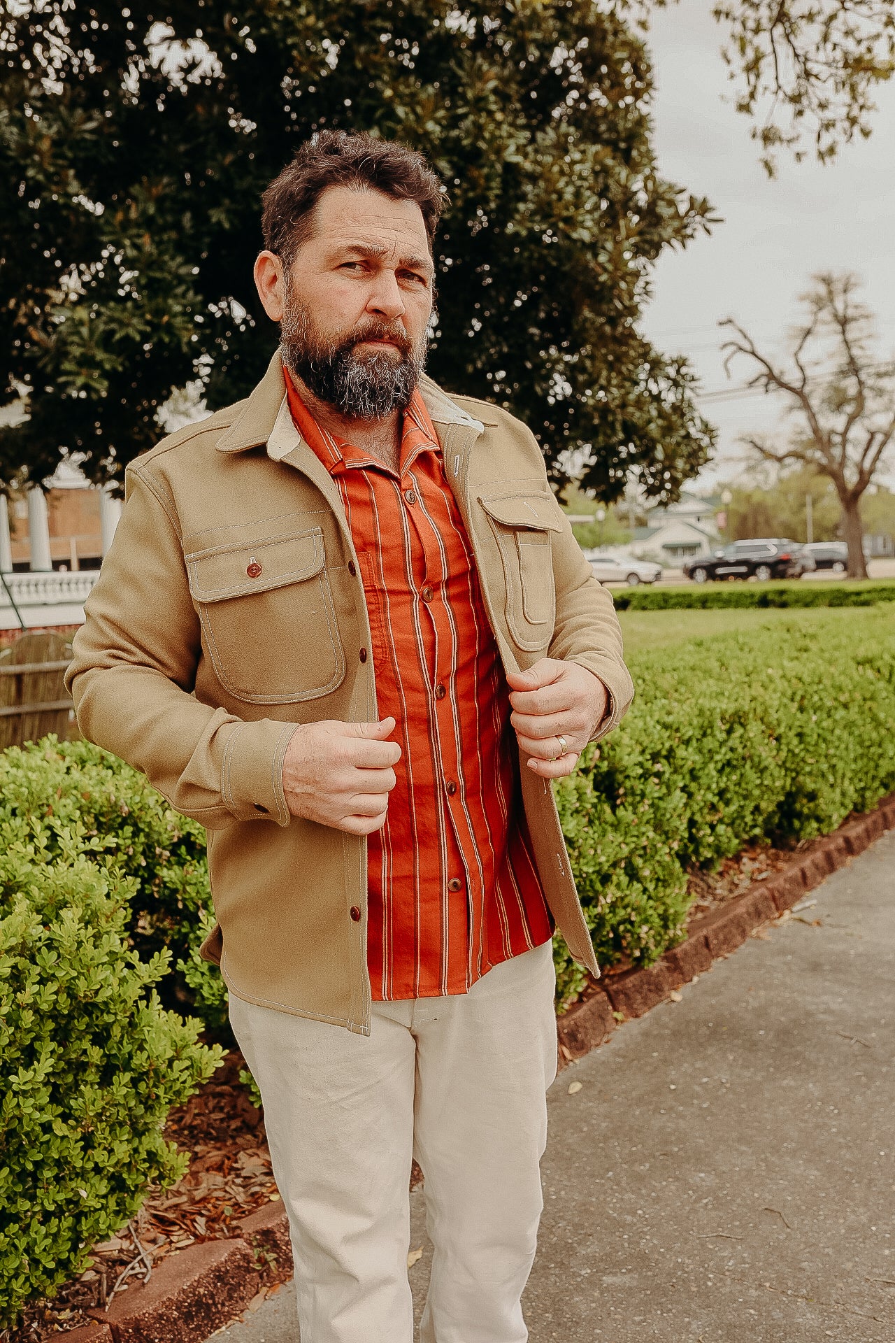 Dayton S/S- Orange Stripe