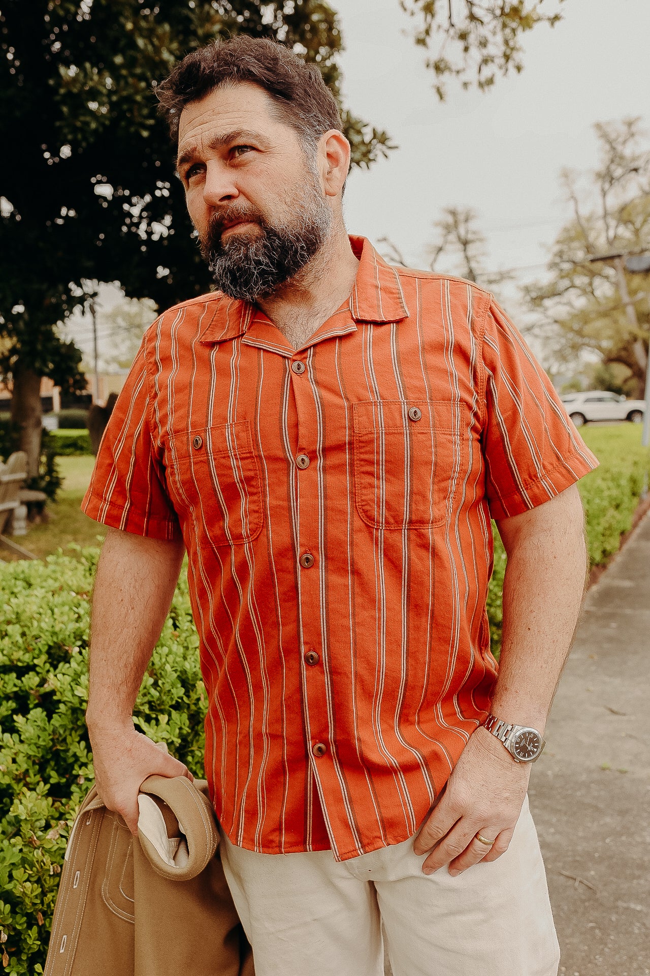 Dayton S/S- Orange Stripe – Iron Shop Provisions