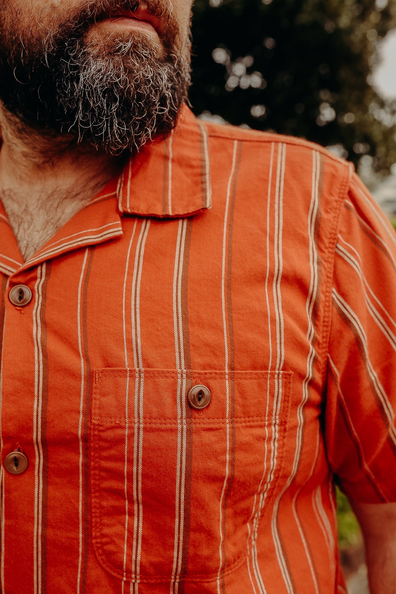 Dayton S/S- Orange Stripe