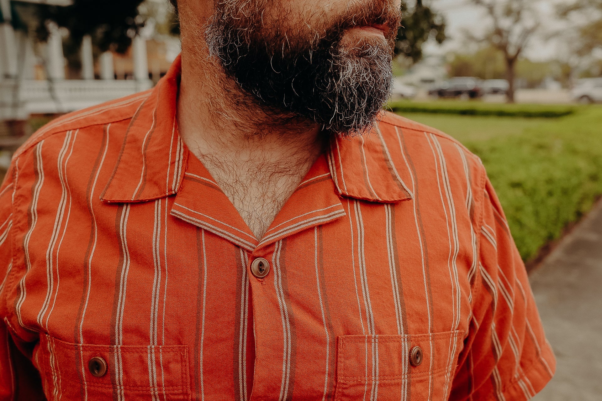 Dayton S/S- Orange Stripe