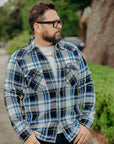 9oz Selvedge American Check Western Shirt - Blue IHSH-390-BLU