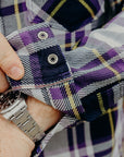 9oz Selvedge American Check Western Shirt - Purple IHSH-390-PUR