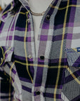 9oz Selvedge American Check Western Shirt - Purple IHSH-390-PUR