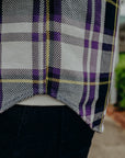 9oz Selvedge American Check Western Shirt - Purple IHSH-390-PUR