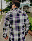 9oz Selvedge American Check Western Shirt - Purple IHSH-390-PUR