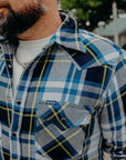 9oz Selvedge American Check Western Shirt - Blue IHSH-390-BLU