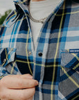 9oz Selvedge American Check Western Shirt - Blue IHSH-390-BLU