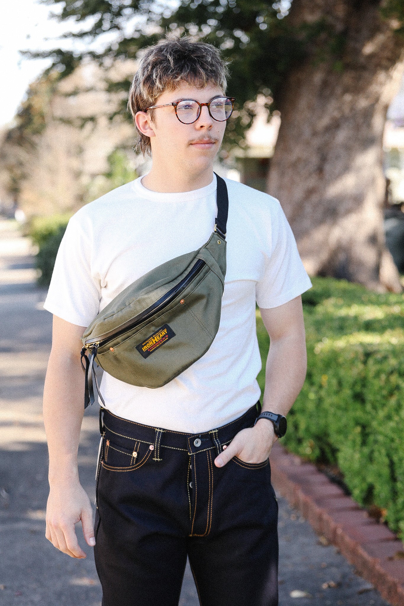 IHE-53-ODG Iron Heart 12oz Whipcord Waist Bag -Olive Drab Green