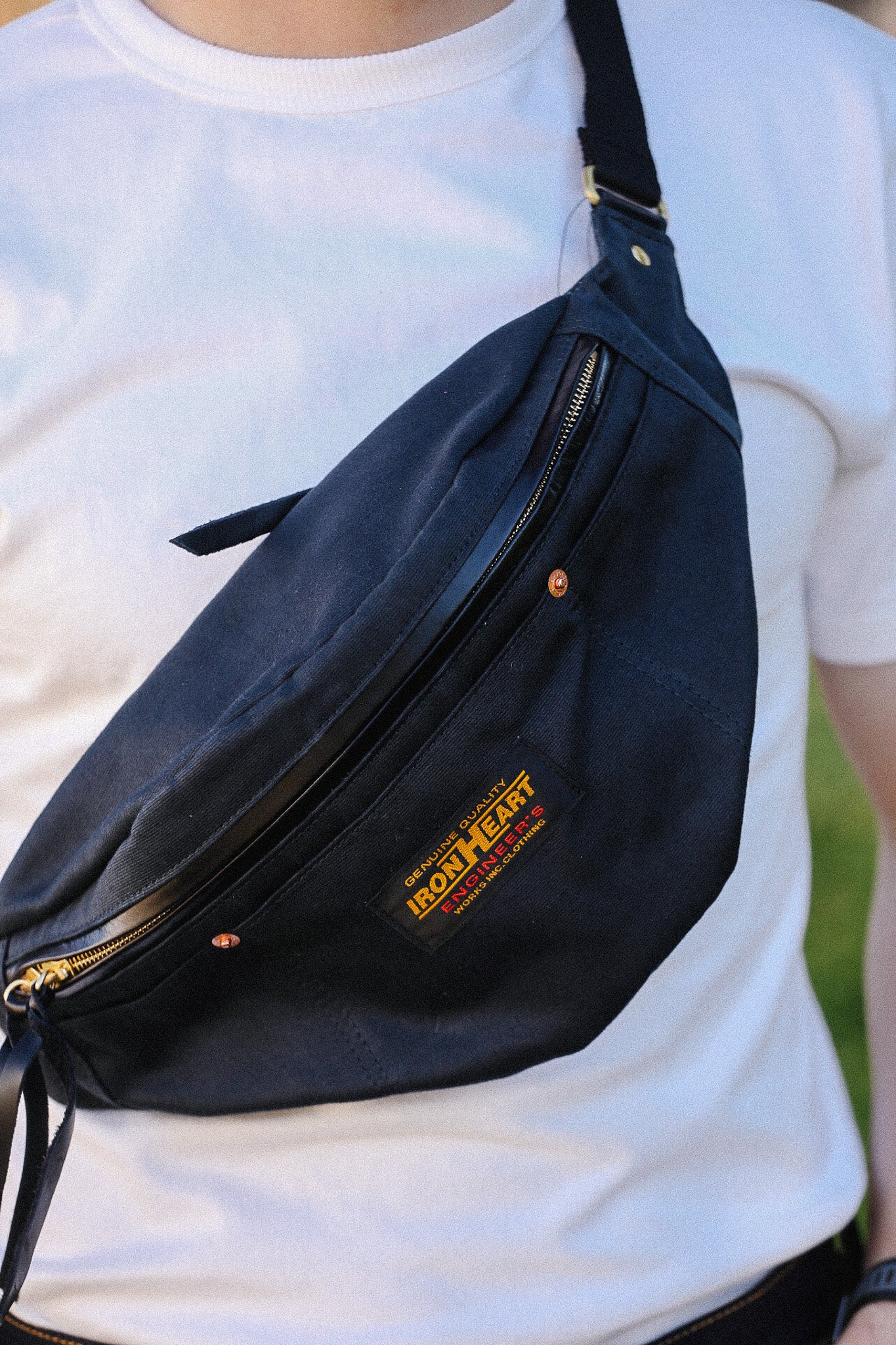 IHE-53-NAV Iron Heart 12oz Whipcord Waist Bag - Navy – Iron Shop