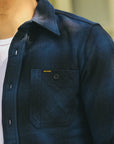 Ultra Heavy Flannel Ombré Check Work Shirt - Navy/Black IHSH-265-NAV