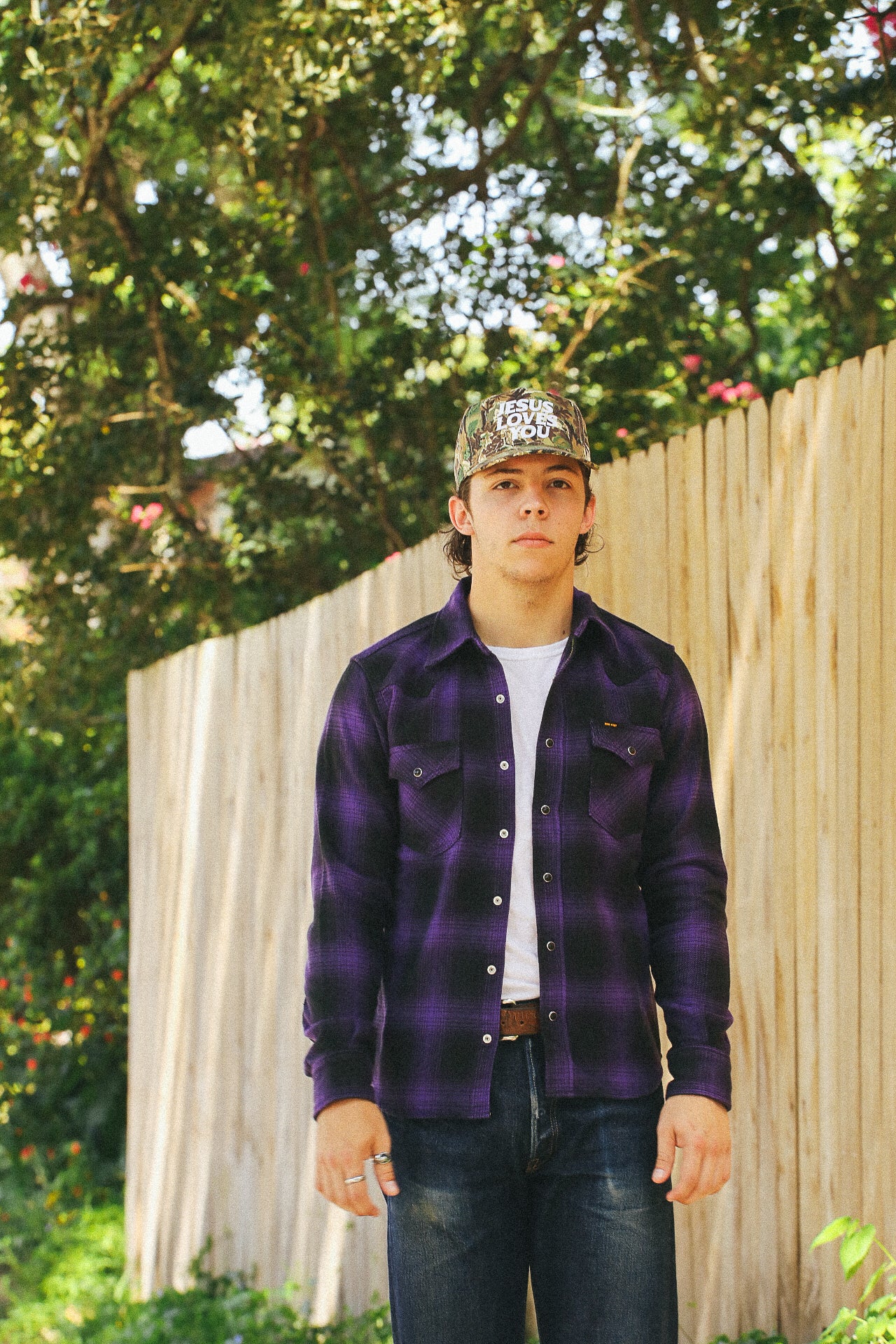 Ultra Heavy Flannel Ombré Check Western Shirt - Purple/Black IHSH-264-PUR