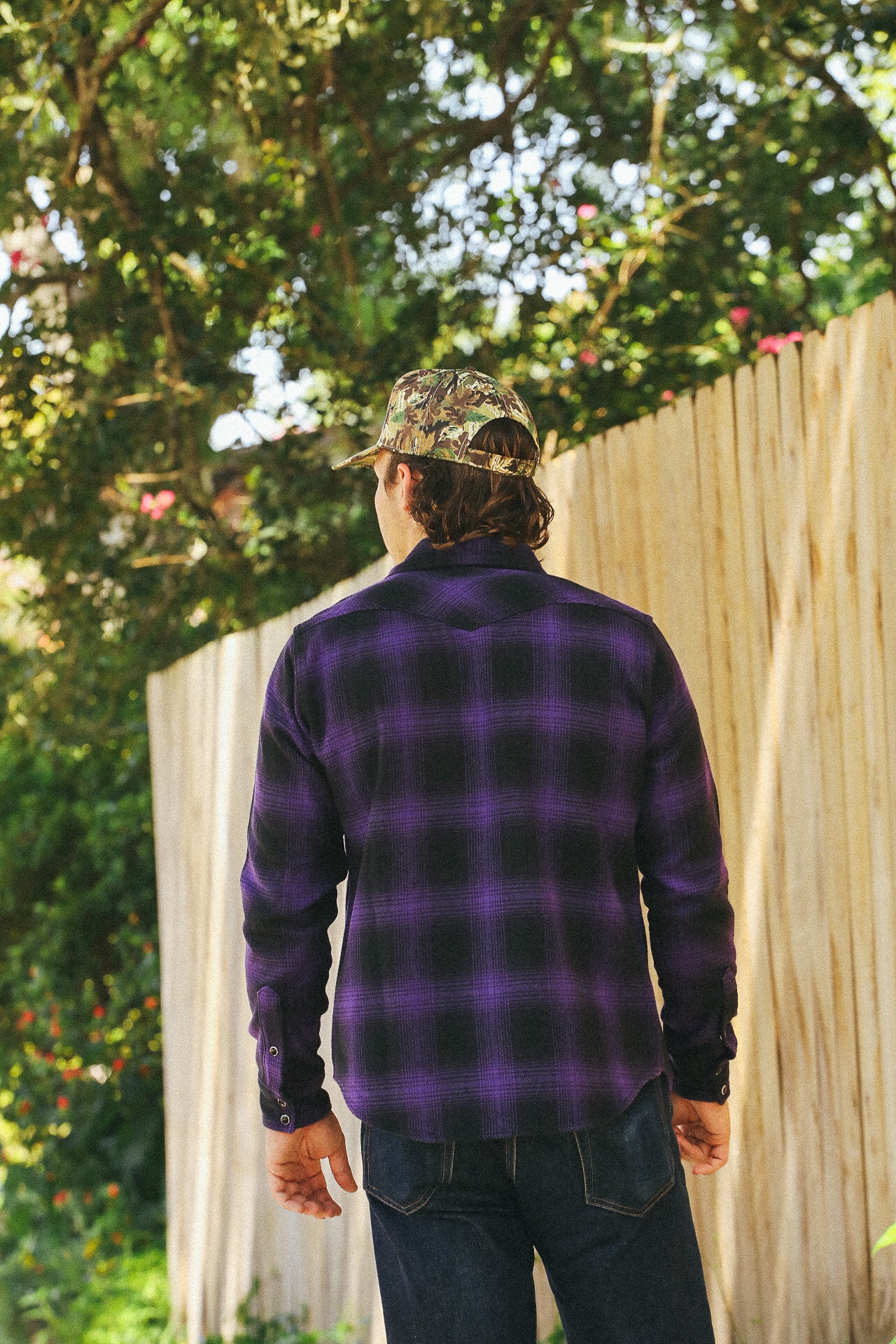 Ultra Heavy Flannel Ombré Check Western Shirt - Purple/Black IHSH-264-PUR