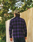 Ultra Heavy Flannel Ombré Check Western Shirt - Purple/Black IHSH-264-PUR
