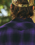 Ultra Heavy Flannel Ombré Check Western Shirt - Purple/Black IHSH-264-PUR