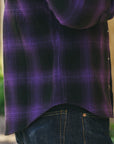 Ultra Heavy Flannel Ombré Check Western Shirt - Purple/Black IHSH-264-PUR