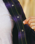 Ultra Heavy Flannel Ombré Check Western Shirt - Purple/Black IHSH-264-PUR