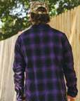 Ultra Heavy Flannel Ombré Check Work Shirt - Purple/Black IHSH-265-PUR