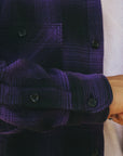 Ultra Heavy Flannel Ombré Check Work Shirt - Purple/Black IHSH-265-PUR