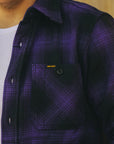 Ultra Heavy Flannel Ombré Check Work Shirt - Purple/Black IHSH-265-PUR