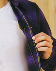 Ultra Heavy Flannel Ombré Check Work Shirt - Purple/Black IHSH-265-PUR