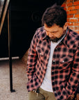 Ombre Check Flannel Western Shirt- Pink