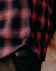 Ombre Check Flannel Western Shirt- Pink