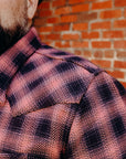 Ombre Check Flannel Western Shirt- Pink