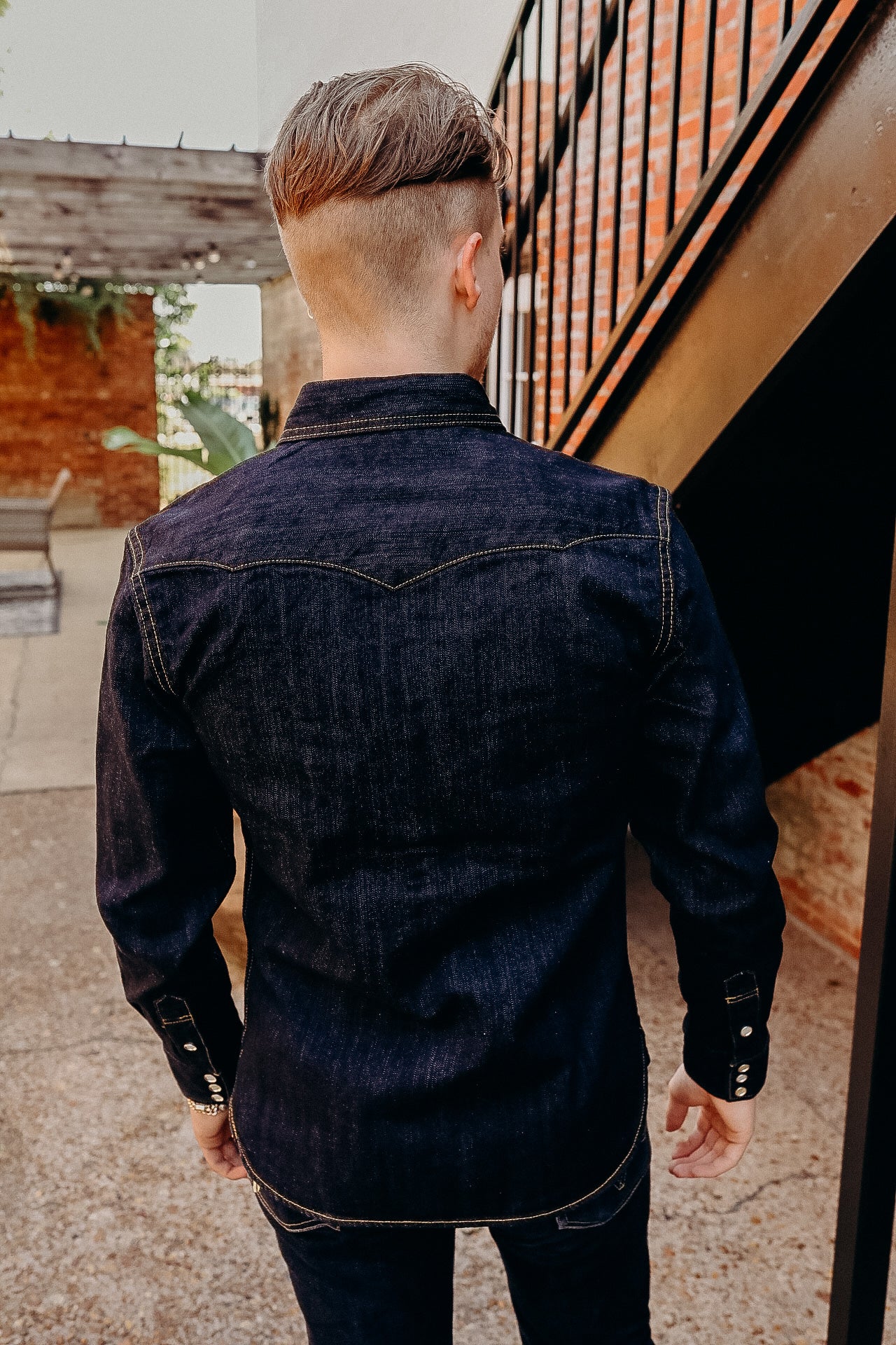 Flat Head Western Shirt - 10oz Indigo Denim FN-SDW-001L Flat Head Western Shirt - 10oz Indigo Denim FN-SDW-001L