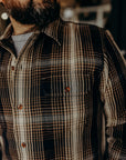 Webster Shirt, Twill Check, Navy/White/Yellow/Brown