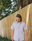 Western Oxford- Red Blue Stripe