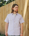 Western Oxford- Red Blue Stripe