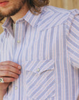 Western Oxford- Red Blue Stripe