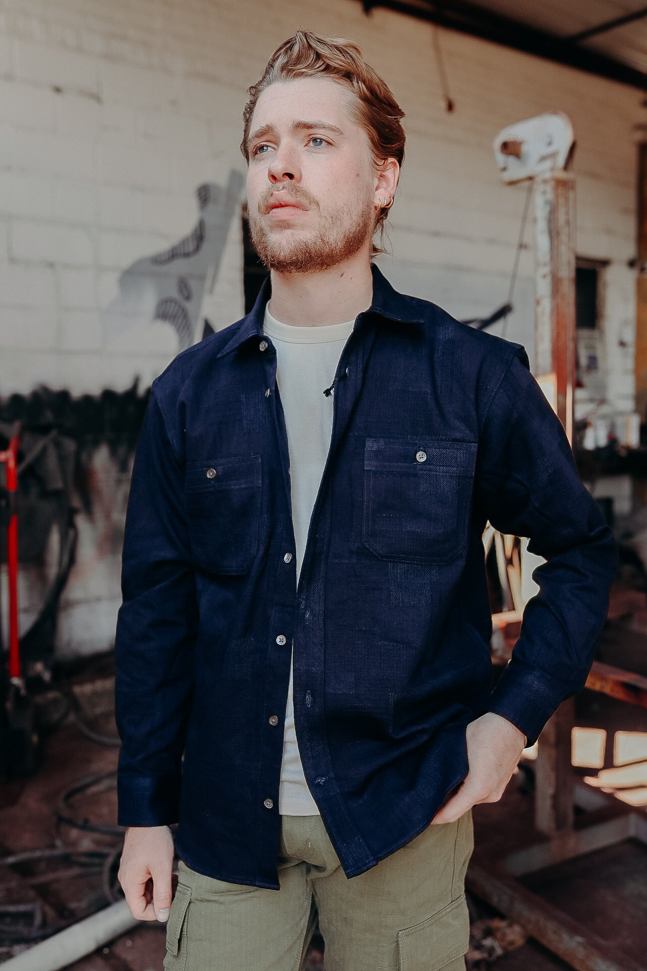 Indigo Jacquard Shirt (MXLS1026)