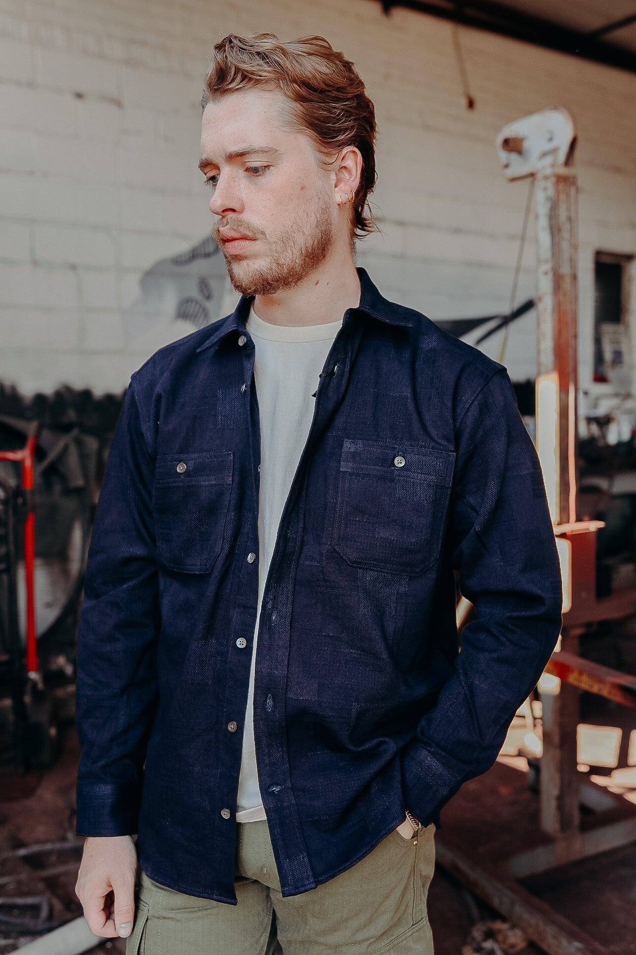 Indigo Jacquard Shirt (MXLS1026)