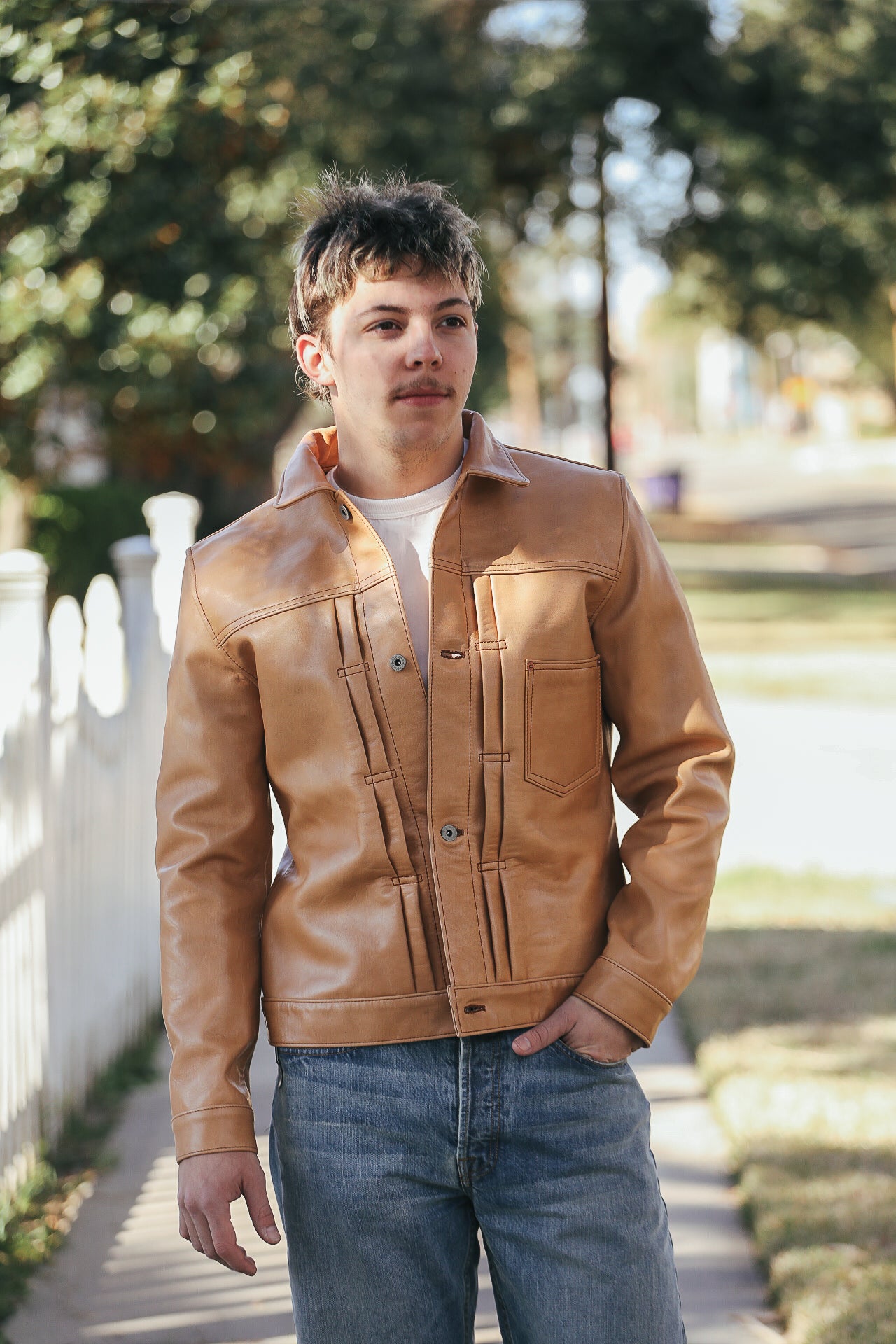 KB-140-T Persimmon Dyed Horsehide WWII Type One Jacket- Kakishibu