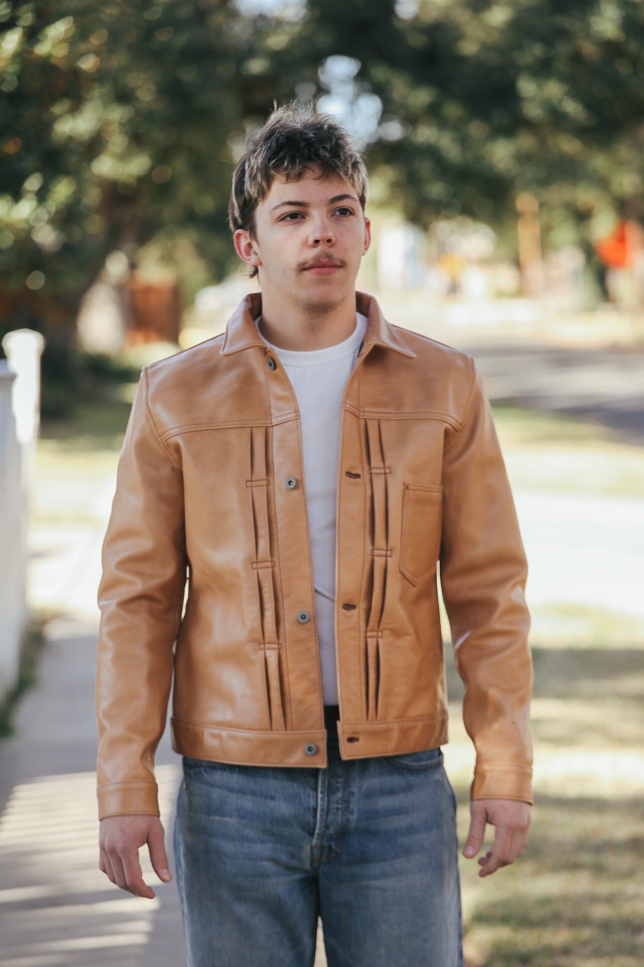 KB-140-T Persimmon Dyed Horsehide WWII Type One Jacket- Kakishibu