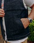 10oz Selvedge Denim Work Vest - Indigo IHV-48-IND